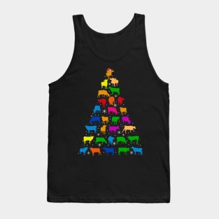 Cows Christmas Tree Tank Top